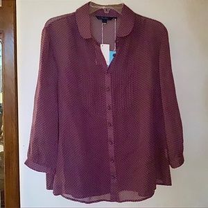 NEW Boden Sheer Silk Blouse with Tank